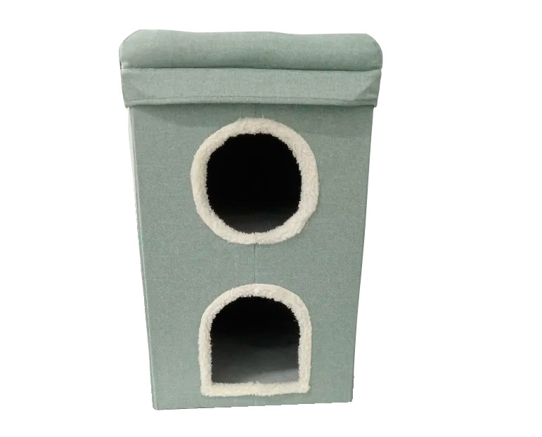 RASCADOR CERRADO 2 PISOS LATERAL SISAL 40X32X32cm