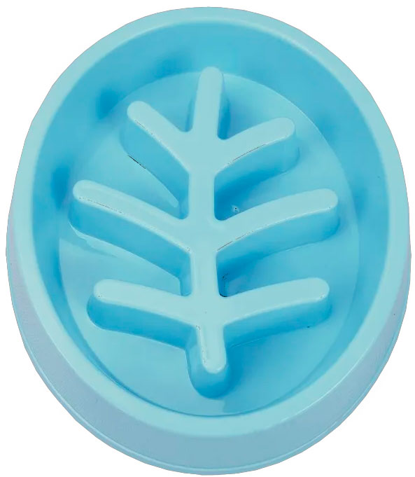 COMEDERO ANTIVORACIDAD AZUL PERROS Y GATOS 28X25,2X5cm