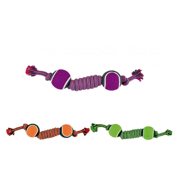 N.Cuerda dental 2 pelotas bicolor 38cm PE80529