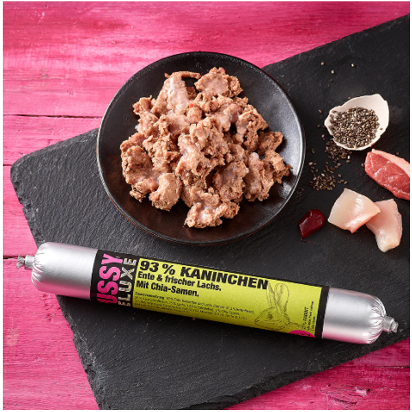 Salchicha Gato conejo, pato, salmon fresco, semillas de Chia 100 gr 15035