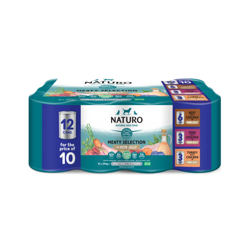 Naturo Dog Lata Multipack C/GELAT 12x390GR.