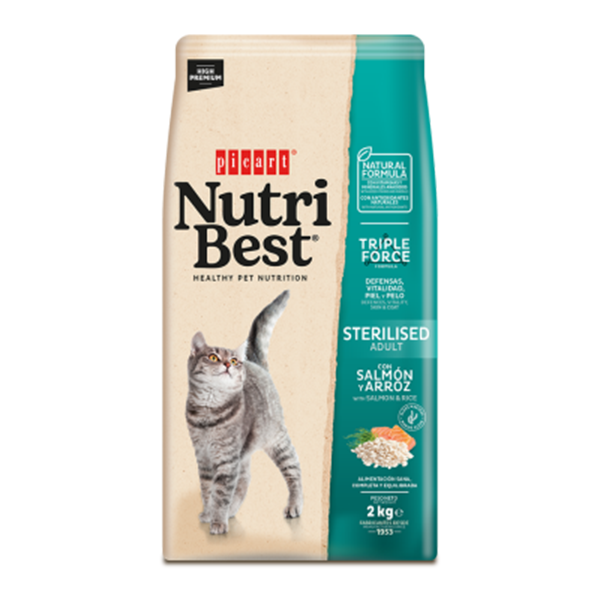 NUTRIBEST CAT ADULT STERILISED SALMON &amp; RICE 2KG
