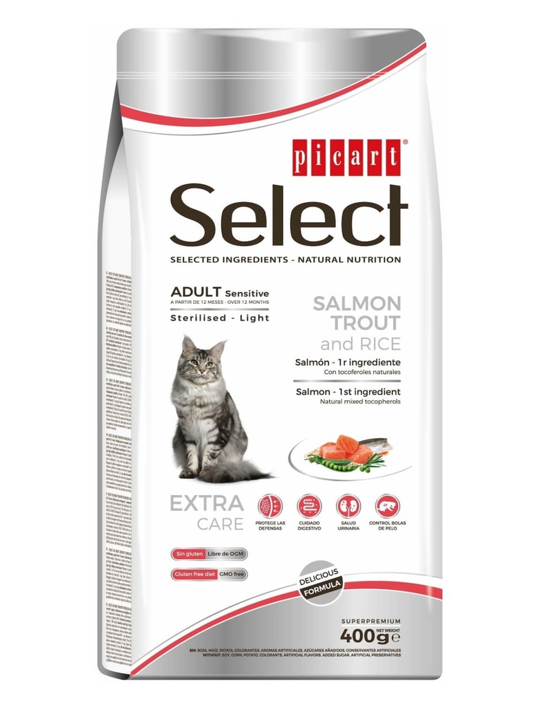 SELECT CAT ADULT SENSITIVE - STERILISED·LIGHT 8KG.