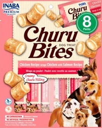 [8859387701343] CHURU DOG BITES RECETA POLLO Y SALMON  CAJA 8uds.-